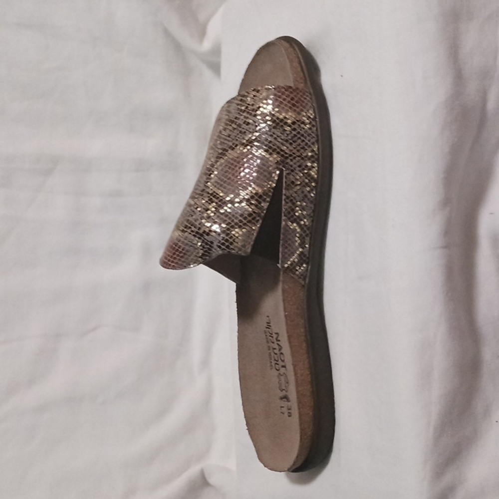 Naot Brown Snake-Print Slide Sandals - Picture 4 of 14